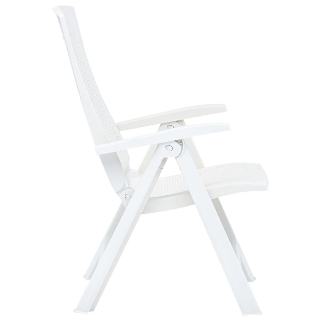 Verstellbare Gartenstühle 2 Stk. Kunststoff Weiss